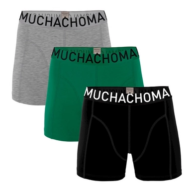 Boxershort Muchachomalo Men Solid Black Green Grey Melange (3-delig)