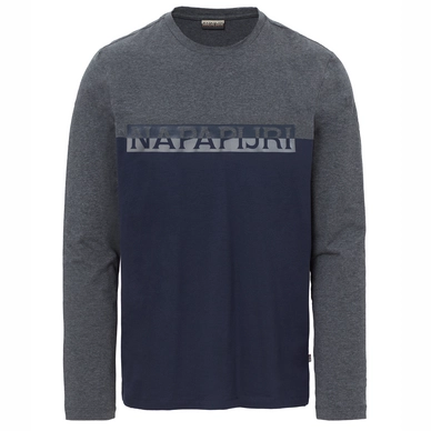 T-Shirt Napapijri Sibanor LS Blu Marine Herren