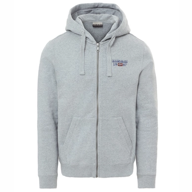 Hoodie Napapijri Men Berthow Logo FZ Hood Med Grey Mel