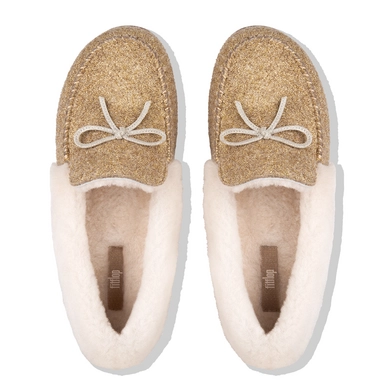 FitFlop Clara™ Glimmerwool Moccasin Gold
