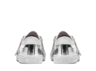 D.A.T.E. Newman Silver Strap Stones Linen Sneaker