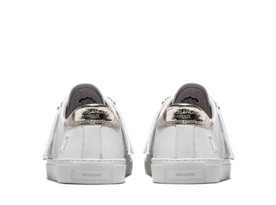 D.A.T.E. Newman White Strap Stones Linen Sneaker