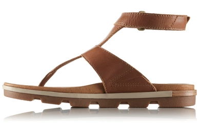 Sorel Women Torpeda Ankle Strap Camel Brown Ancient Fossil