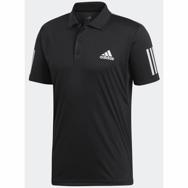 Polo Adidas Club 3 Stripes Black White Herren
