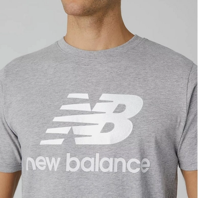 New Balance Men Essentials Stacked logo Running T-Shirt Atlantic Grey_3