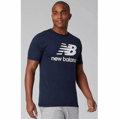 New Balance Men Essentials Stacked logo Running T-Shirt Eclipse_5