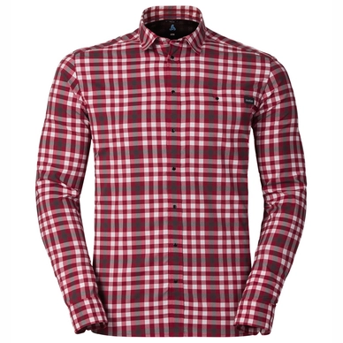 Shirt Odlo Mens Fairview White Jester Red Graphite Grey Check