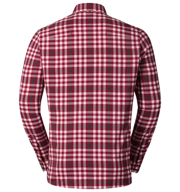 Blouse Odlo Mens Longsleeve Fairview White Jester Red Graphite Grey Check