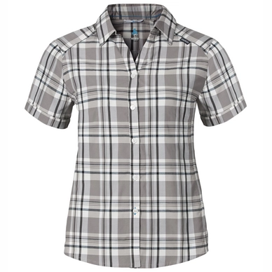 Bluse Odlo Anmore Black Concrete Grey White Check Damen