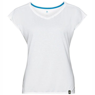 T-Shirt Odlo Women BL Top Crew Neck SS Kumano Dry White Placed Print