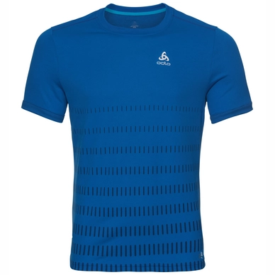 T-Shirt Odlo Men BL Top Crew Neck SS Nikko F-Dry Print Energy Blue Placed Print