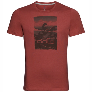 T-Shirt Odlo Top Crew Neck S/S Nikko Logo Chili Oil Placed Print SS19 Herren