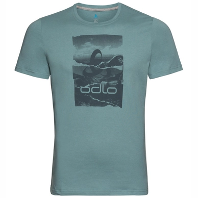 T-Shirt Odlo Top Crew Neck S/S Nikko Logo Arctic Placed Print SS19 Herren