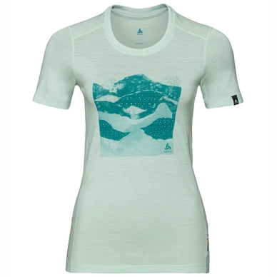 T-Shirt Odlo Top Crew Neck S/S Alliance Surf Spray Collage Print SS19 Damen