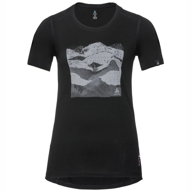 T-Shirt Odlo Top Crew Neck S/S Alliance Black Collage Print SS19 Damen