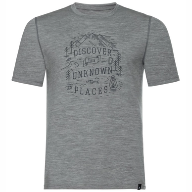 T-Shirt Odlo Top Crew Neck S/S Alliance Black Placed Print Grau FW18 Herren