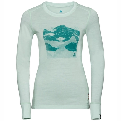 Longsleeve Odlo Top Crew Neck L/S Alliance Surf Spray Collage Print SS19 Damen