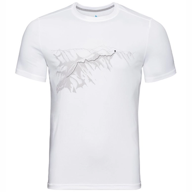 T-Shirt Odlo Top Crew Neck S/S F-Dry Print White Mountain Print SS19 Herren