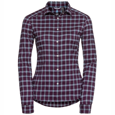 Blouse Odlo Women L/S Burnaby Pickled Beet Peacoat Check