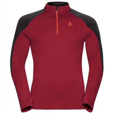 Trui Odlo Midlayer 1/2 Zip Gallatin Men Red Dahlia Black