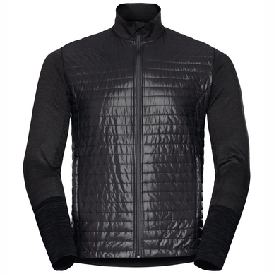 Vest Odlo Men Midlayer Full Zip Engage Black Odlo Graphite Grey