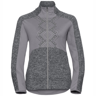 Fleecejacke Odlo Midlayer Full Zip Skadi Light Odlo Concrete Grey Black Damen