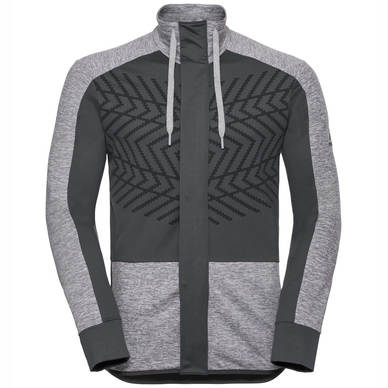 Vest Odlo Men Midlayer Full Zip Skadi Light Grey Melange Odlo Graphite Grey