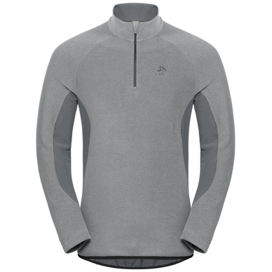 Trui Odlo Men Midlayer 1/2 Zip Royale Platinum Grey Odlo Steel Grey Stripes