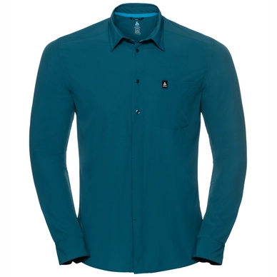 Hemd Odlo L/S Saikai Cool Light Blue Coral Herren