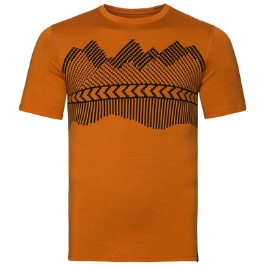 T-Shirt Odlo Top Crew Neck S/S Alliance Hawaiian Sunset Placed Print FW18 Herren