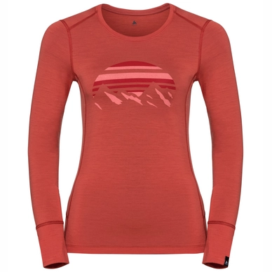 Longsleeve Odlo Top Crew Neck L/S Alliance Baked Apple Placed Print FW18 Damen