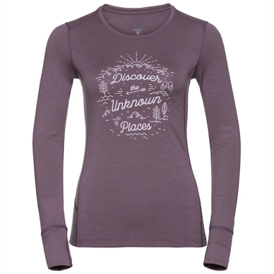 Longsleeve Odlo Top Crew Neck L/S Alliance Vintage Violet Outdoor Print FW18 Damen