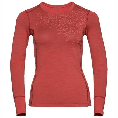 Longsleeve Odlo Top Crew Neck L/S Alliance Baked Apple -Branches Print FW18 Damen