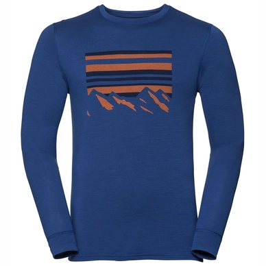 Longsleeve Odlo Top Crew Neck L/S Alliance Sodalite Blue Placed Print FW18 Herren