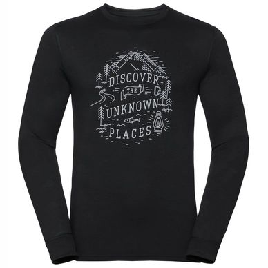 Longsleeve Odlo Top Crew Neck L/S Alliance Schwarz Camping Print FW18 Herren