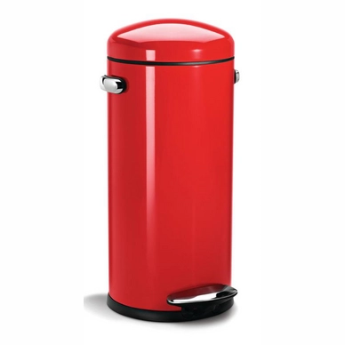simplehuman Round Retro Step Can Rood 30L