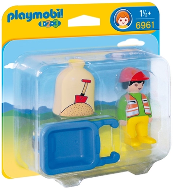 Playmobil 1.2.3 Arbeider Met Kruiwagen