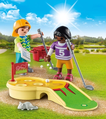 Playmobil Kinderen Met Minigolf