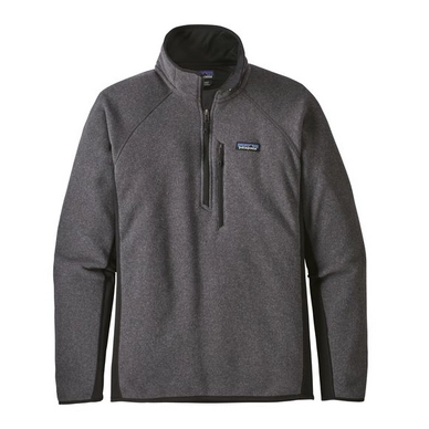 Fleece Patagonia Mens Performance Better Sweater 1/4 Zip Forge Grey w/Black