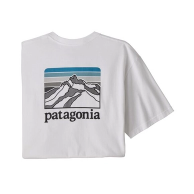 Patagonia Men Line Logo Ridge Pocket Responsibili Tee White