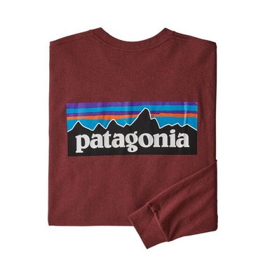 Longsleeve Patagonia Mens P-6 Logo Responsibili-Tee Oxide Red