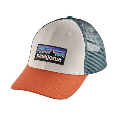 Pet Patagonia P-6 Logo LoPro Trucker Hat White w/Sunset Orange