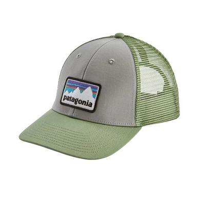Casquette Patagonia Shop Sticker Patch LoPro Trucker Hat Drifter Grey w/Matcha Green