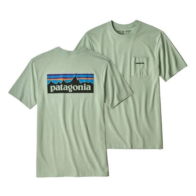 T-shirt Patagonia Men's L/S P-6 Logo Responsibili-Tee Lite Distilled Green