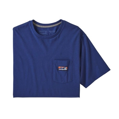 T-shirt Patagonia Homme Boardshort Label Pocket Responsibili Tee Superior Blue