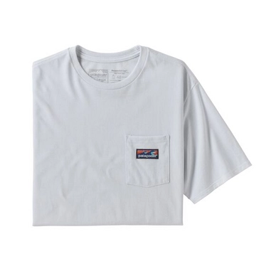 T-shirt Patagonia Homme Boardshort Label Pocket Responsibili Tee White