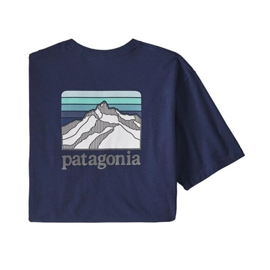 Patagonia Men Line Logo Ridge Pocket Responsibili Tee Classic Navy