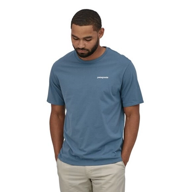 T-Shirt Patagonia Hommes P6 Logo Organic T-Shirt Pigeon Blue