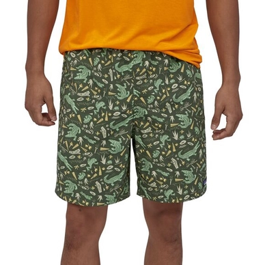 Shorts Patagonia Men's Baggies Long 7 inch Alligators and Bullfrogs Kale Green Shorts