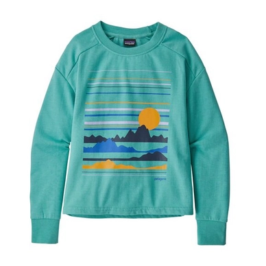 Sweat Patagonia Girls LW Crew Sweatshirt Summit Static Light Beryl Green